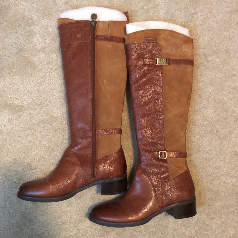 Etienne Aigner camel color riding boots 5.5